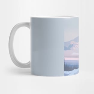 On the way to snowy mountain, minimalism in nature. Mug